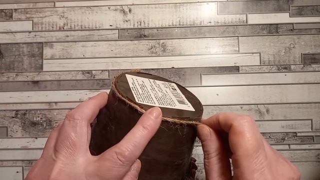 DIY.???Кашпо,горшок для цветов из джута,подарок на 8марта своими руками
