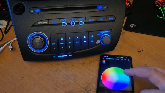 civic 5d rgb led wifi подсветка магнитолы