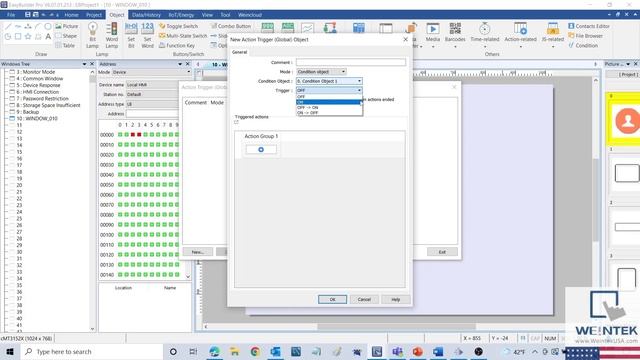 Practical uses for Weintek's Action Trigger and Condition object - EasyBuilder Pro