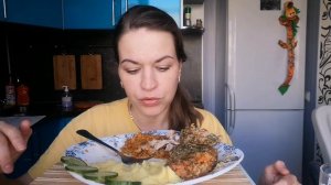 МУКБАНГ КУРИЦА С ПЮРЕШКОЙ, ТУШЁНАЯ КАПУСТА/MUKBANG HALK FAMILY