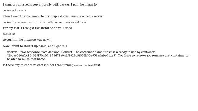How to reun a docker container without removing it first? смотреть онлайн
