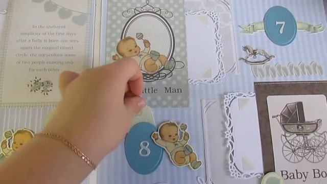 Нежный альбом ручной работы для мальчика. Скрапбукинг смотреть онлайн