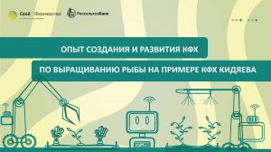 Опыт создания и развития КФХ по выращиванию рыбы на примере КФХ Кидяева