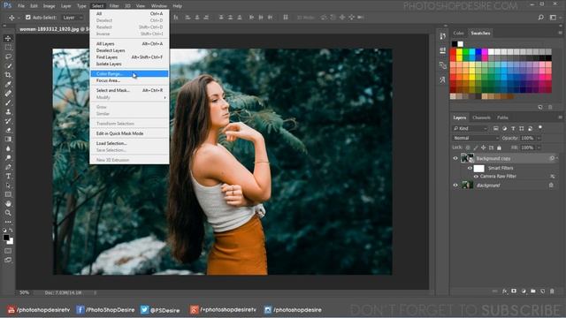 How to Stylize Outdoor Nature Portraits in Photoshop - Deep Greens Color Toning Effect смотреть онлайн