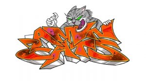 Drawing digital graffiti in 3 minutes. Damn Cats artwork by Satok. Procreate session