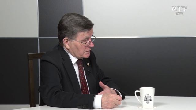 В.Н.Матузов и Е.Ю.Спицын в студии МПГУ. 