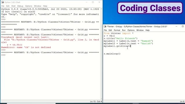 Tkinter GUI Tutorial - Python Coding for Beginners (Grid Creation in Tkinter)