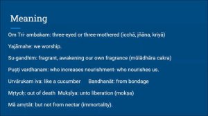 Mantra Meanings: Mahā Mṛtyuñjaya Mantra