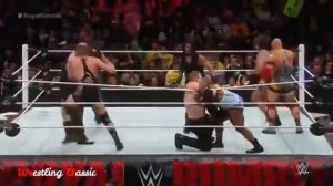 WWE The Rock Saves Roman Reigns From Big show   Kane At Royal Rumble Match HD
