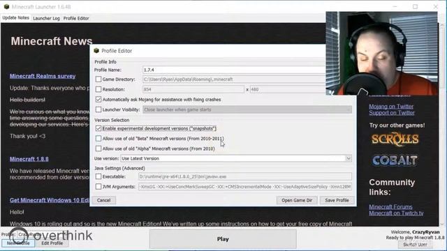 Minecraft for Parents: Launcher Profiles Snapshots & Java Options смотреть онлайн