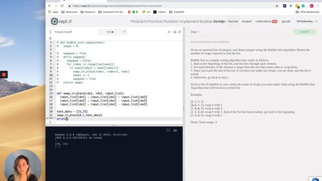 Pseudocode to Python Bubble Sort