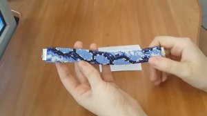 Браслет из бисера Голубой питон