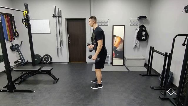 Сгибания рук с гантелями поочередно смотреть онлайн