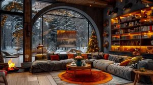 Warm March Winter Morning in Cozy Winter Porch Ambience ☕ Soft Piano Jazz Music to Study, Focus