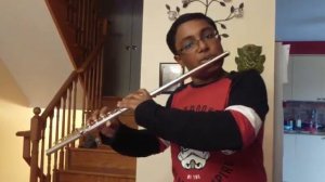 Ashmit playing Sea Chant in Flute