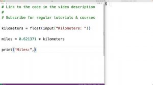 Convert Kilometers To Miles | Python Example