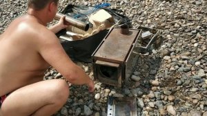 Баня на берегу! Обзор печь инвент камин средняя и палатка зимняя куб 3-х слойная... Река Томь...