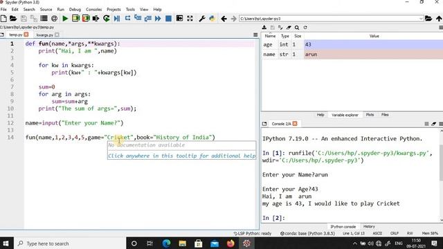 #PythonInTamil #17 | #*args **kwargs | #PythonProgrammingInTamil | #keywordArgumentsInPython