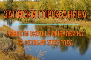 Охота. Рыбалка. Новости на 12 октября 2022 года