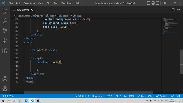 Создание простых часов в html css js