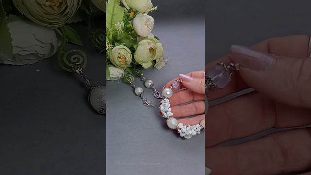 Комплект украшений - Белая Роза - от @Tatiana_Hmelyk
