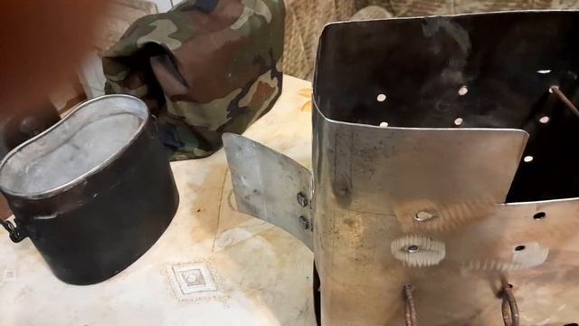 Печка Щепочница под армейский котелок