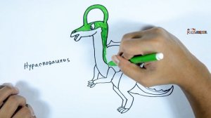 How To Draw Hypacrosaurus Dinosaur Step by Step | Learn Colors For Kids