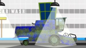 ☼ Traktor and Car Wash |  Bazylland  - Red Tractor and Colorful Animation For Children