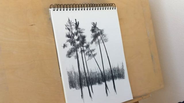 Сосны | набросок углем смотреть онлайн