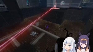 Гура и Ина играют в портал | Gawr gura на русском | Гавр Гура на русском | rus sub | rus | en