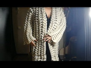 Кардиган ЛАЛО азиатским колоском большого размера