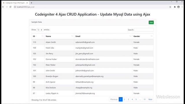 Ajax CRUD in Codeigniter 4 with DataTables - Update Data