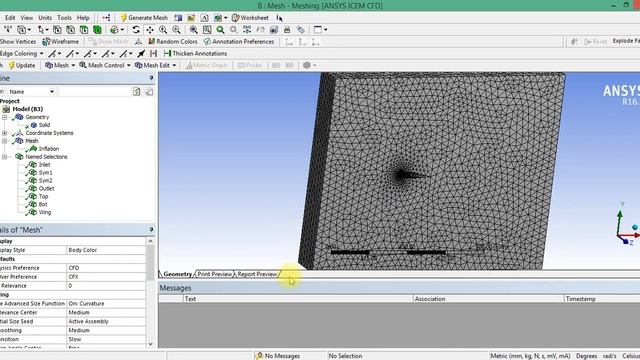3.2. Создание сеточной модели в ANSYS Mesh для задачи аэродинамики крыла смотреть онлайн