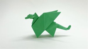 Бумажный дракон из бумаги - простое оригами руководство по изготовлению