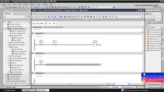 Siemens TIA Portal PLC tutorial  - Compare Offline/Online project (Basics)