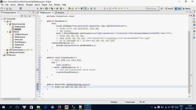 JAVA Kết nối sql server P1 смотреть онлайн