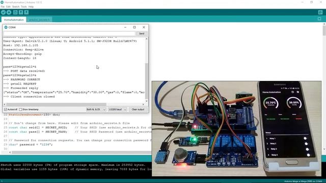 Arduino Mega 2560 + ESP8266 (ESP-01) Home Automation