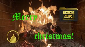 ? Завораживающее пламя: Рождественское настроение у камина в 4K