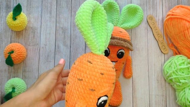 Вязаная морковка крючком. Обзор игрушки амигуруми по Мастер-классу от @goozell_toys смотреть онлайн