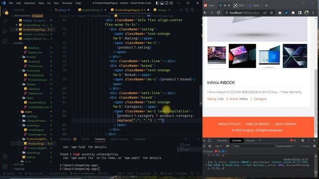 E-commerce Website Application With Dummy JSON API -  Learn React JS, Sass & Redux Toolkit