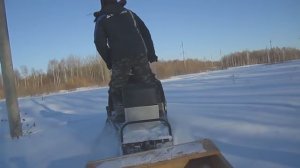 Самодельный снегоход пробный выезд.