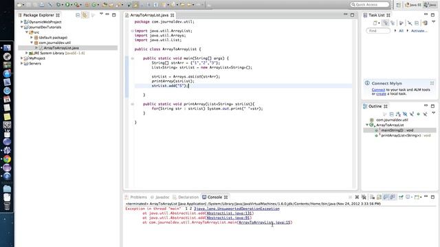Convert Array to ArrayList in Java смотреть онлайн