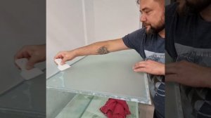 Клеим задний фон аквариума.