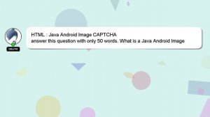 HTML : Java Android Image CAPTCHA