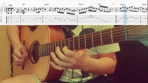 Jammin' on Sunny with TAB (acoustic guitar improvisation)