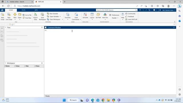 Uploading File and Folder in Matlab Online
