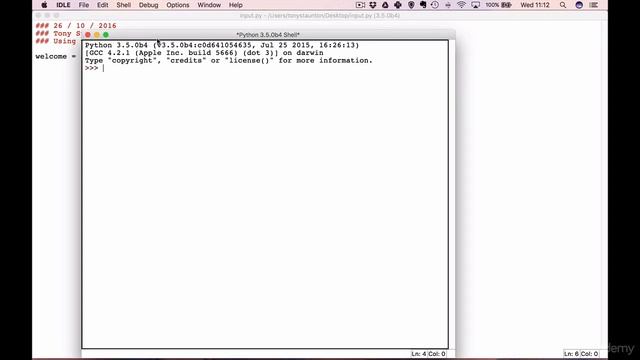 1  Getting Input from a user ( python )