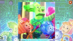 Фиксики. Собери картинку "Команда". Легкий уровень.