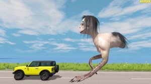 Epic Escape From The Momo | Car VS Giant Momo| BeamNG Drive