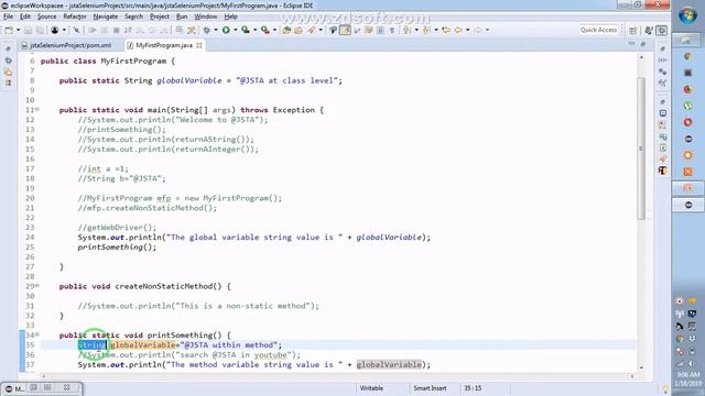 02 Java Global Variable & Method Variables смотреть онлайн